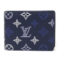 Louis Vuitton Portefeuille Multiple Bifold Wallet Monogram Shadow Navy Blue