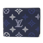 Louis Vuitton Portefeuille Multiple Bifold Wallet Monogram Shadow Navy Blue