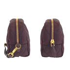 Prada Tessuto Wine Red Bordeaux Nylon Leather Pouch Makeup — view 5