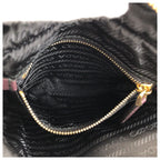Prada Tessuto Wine Red Bordeaux Nylon Leather Pouch Makeup — view 7