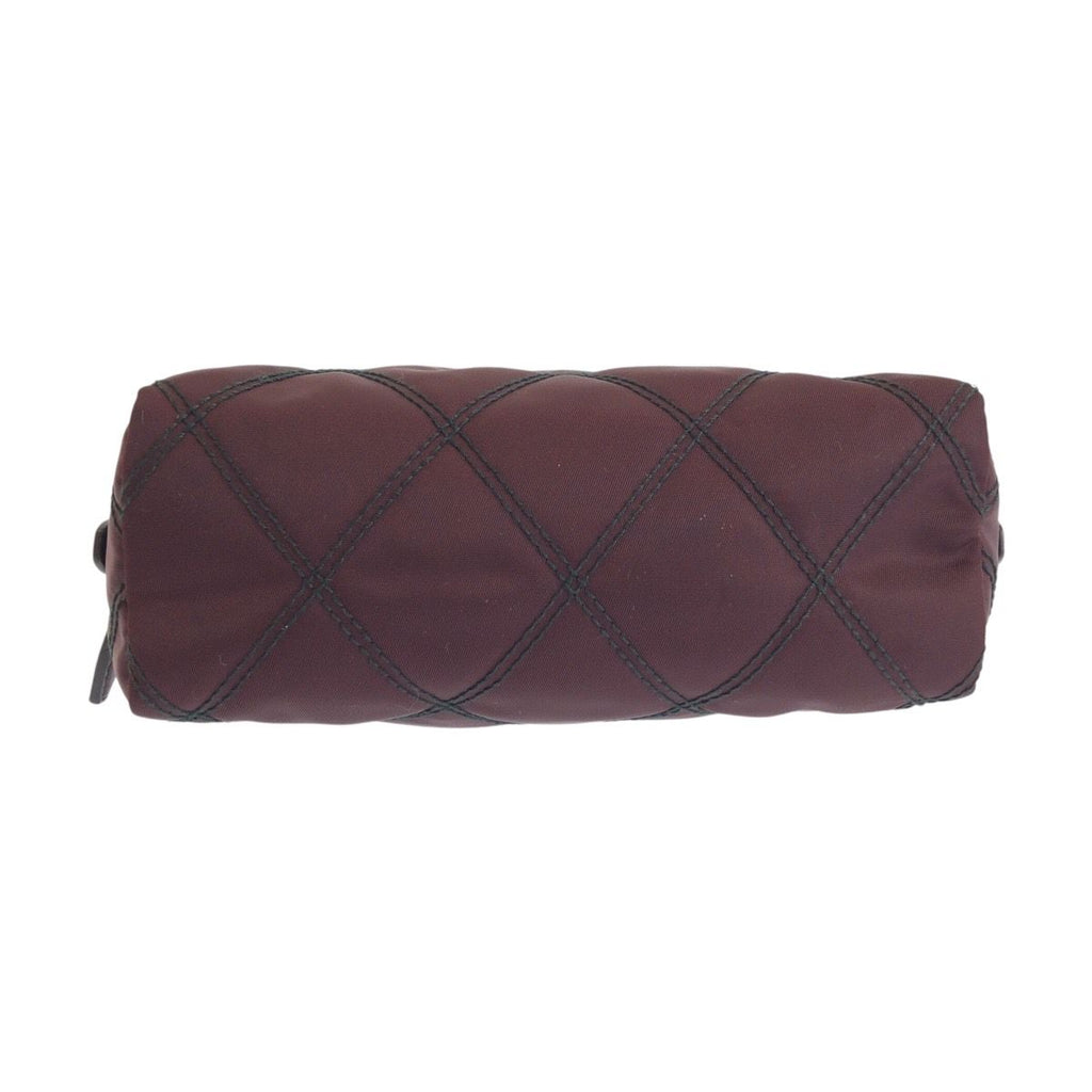 Prada Tessuto Wine Red Bordeaux Nylon Leather Pouch Makeup — view 9