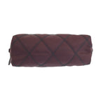 Prada Tessuto Wine Red Bordeaux Nylon Leather Pouch Makeup — view 9