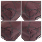 Prada Tessuto Wine Red Bordeaux Nylon Leather Pouch Makeup — view 3