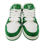 Louis Vuitton Sneakers Monogram Leather LV Trainer Line Green White — view 2