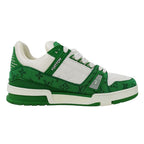 Louis Vuitton Sneakers Monogram Leather LV Trainer Line Green White — view 6