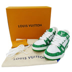 Louis Vuitton Sneakers Monogram Leather LV Trainer Line Green White — view 7