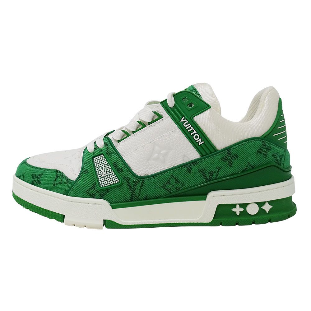 Louis Vuitton Sneakers Monogram Leather LV Trainer Line Green White — view 5