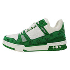 Louis Vuitton Sneakers Monogram Leather LV Trainer Line Green White — view 5