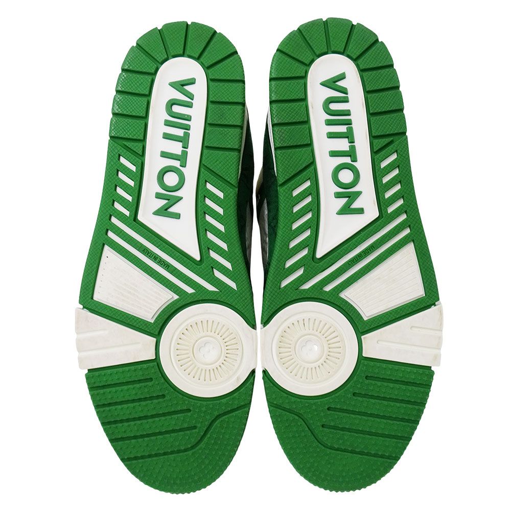 Louis Vuitton Sneakers Monogram Leather LV Trainer Line Green White — view 4