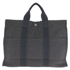 Hermes Her Line MM Gray Silver Polyamide Polyester Tote