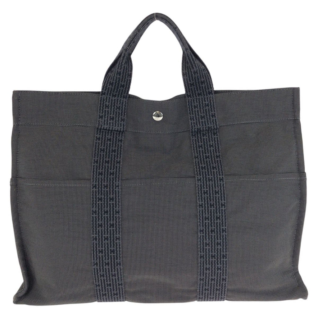Hermes Her Line MM Gray Silver Polyamide Polyester Tote — view 2