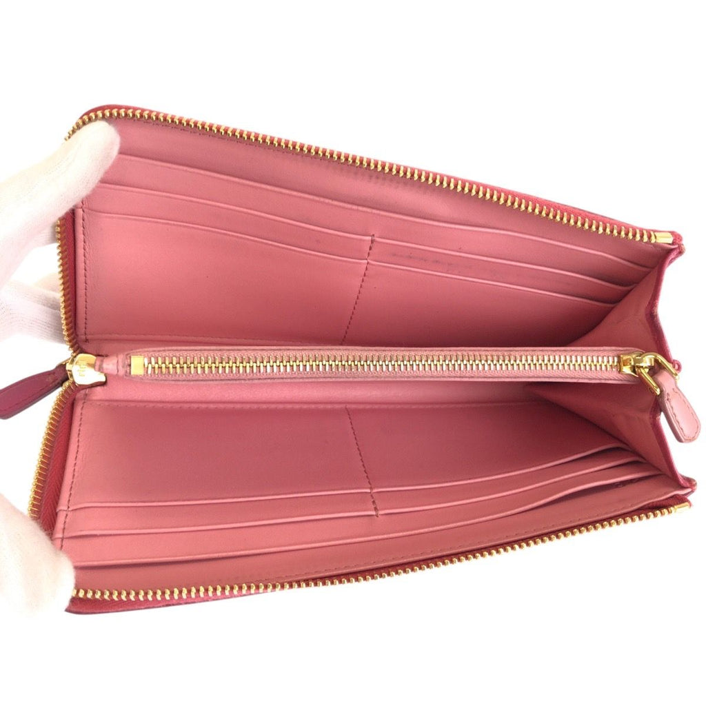 Prada Saffiano Pink Gold Leather Wallet — view 6