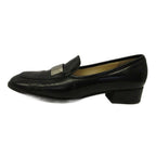 Gucci Loafers Leather Shoes Cowhide Square Toe Logo Plate Silver — view 2