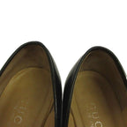 Gucci Loafers Leather Shoes Cowhide Square Toe Logo Plate Silver — view 4