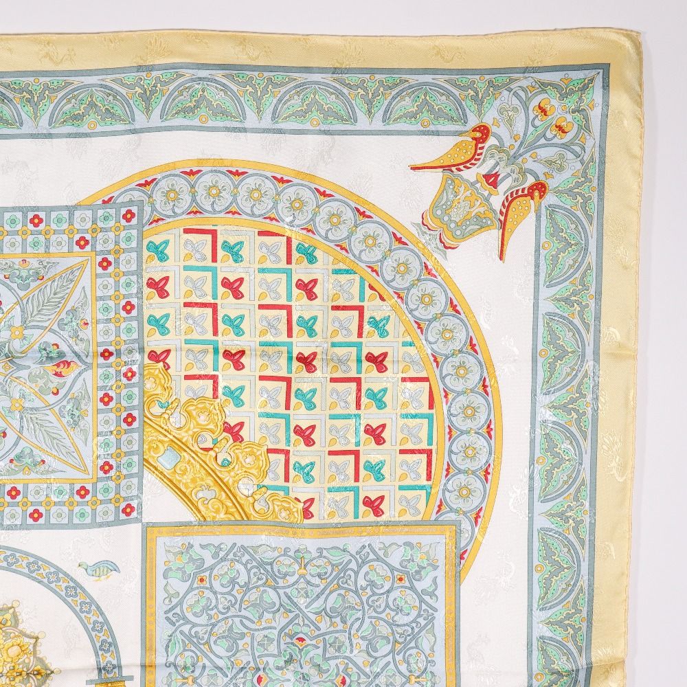 Hermes Carre 90 Ciels Byzantins Byzantine Sky Silk Yellow Scarf — view 3
