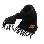 Loewe Anagram Patch Scarf Fringe Brushed Black