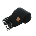 Loewe Anagram Patch Scarf Fringe Brushed Black — view 4