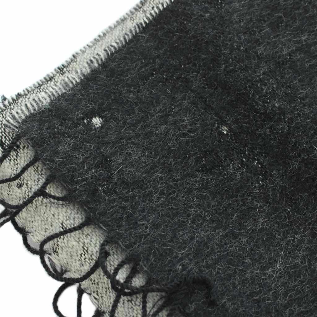 Fendi Scarf Shawl Logo Fringe Black — view 5