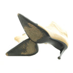 Chanel Short Boots Pointed Toe High Heels Pin Leather Bicolor 38 Beige — view 5