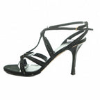 Louis Vuitton Sandals Rhinestone Decoration Pin Heels 36 Black — view 2