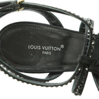 Louis Vuitton Sandals Rhinestone Decoration Pin Heels 36 Black — view 7