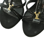 Louis Vuitton Sandals Rhinestone Decoration Pin Heels 36 Black — view 3