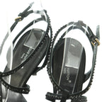 Louis Vuitton Sandals Rhinestone Decoration Pin Heels 36 Black — view 4