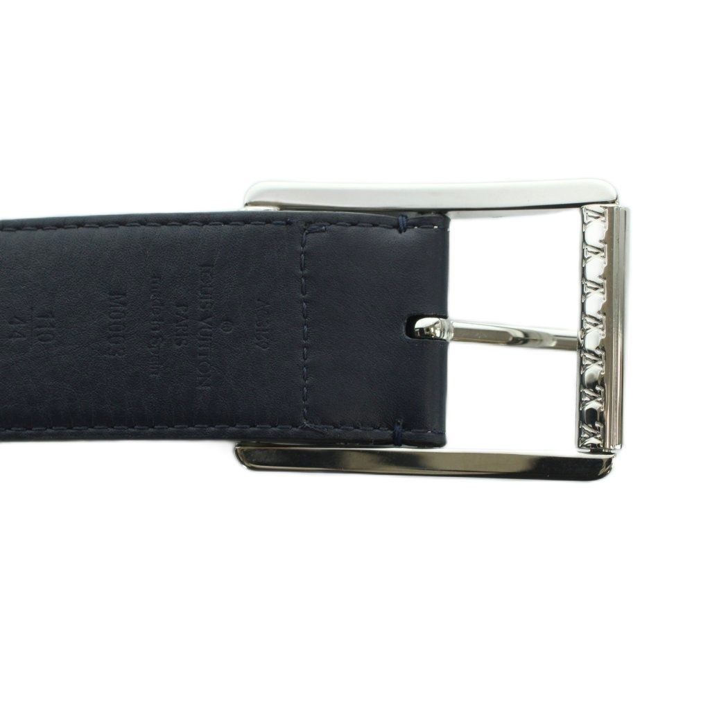 Louis Vuitton Belt Ceinture Monogram Silver Logo Leather White — view 5
