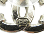 Chanel Earrings CC Logo Rhinestone Silver — view 3