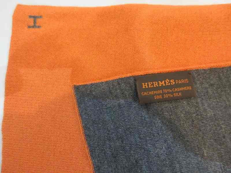 Hermes Scarf Reversible Logo Cashmere Silk — view 4