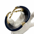 Gucci Interlocking Calf Bracelet Bangle Navy Gold — view 8