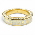 Dior Night Code Ring Crystal Logo Rhinestone Pave White Gold