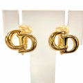 Dior Vintage CD Logo Earrings for Both Ears Gold