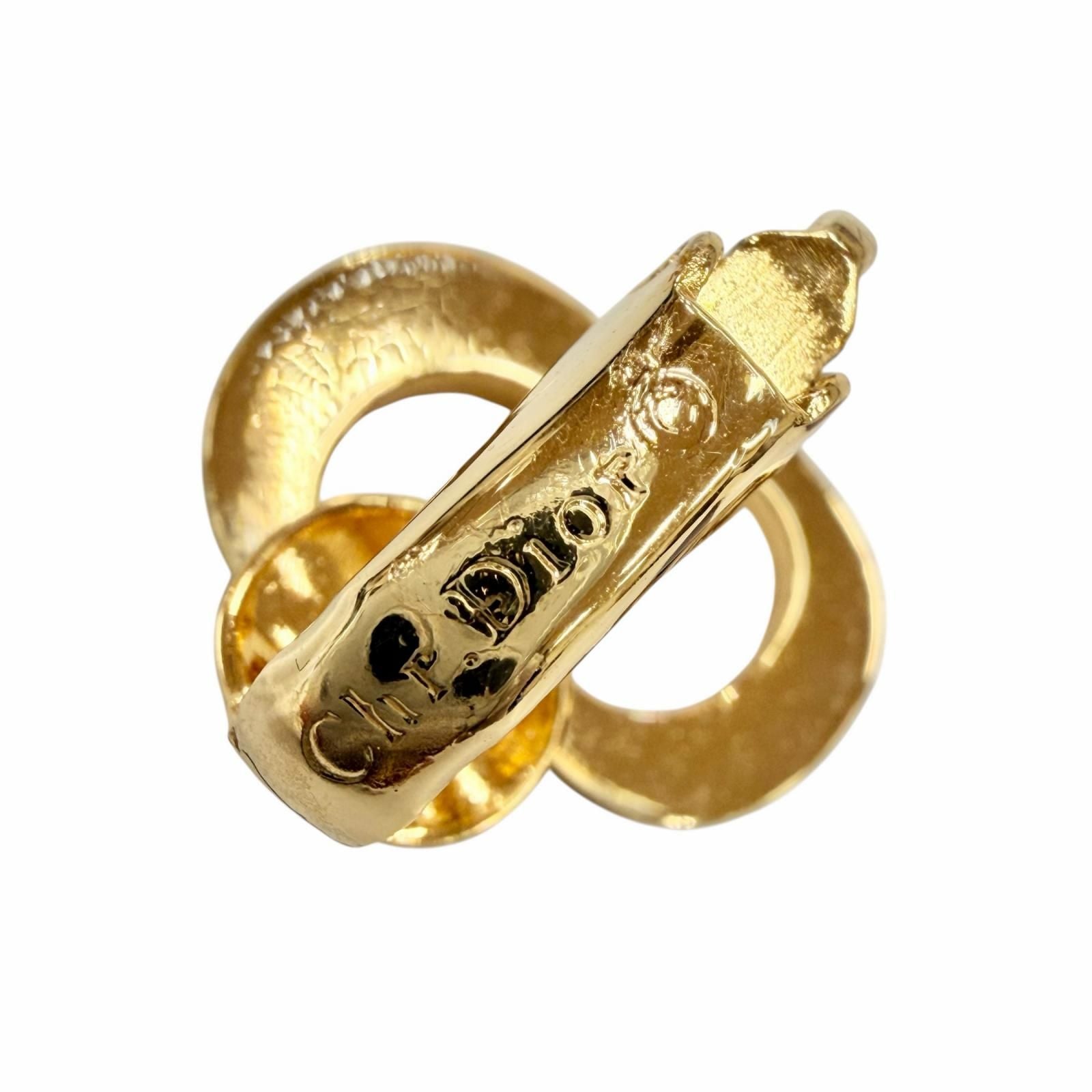 Dior Vintage CD Logo Earrings for Both Ears Gold — view 7