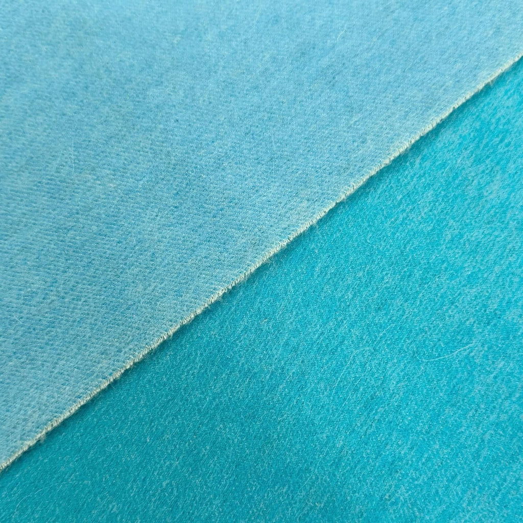 Hermes Cashmere 100% Blue Turquoise Evelyne Logo Fringe Bicolor Scarf — view 4