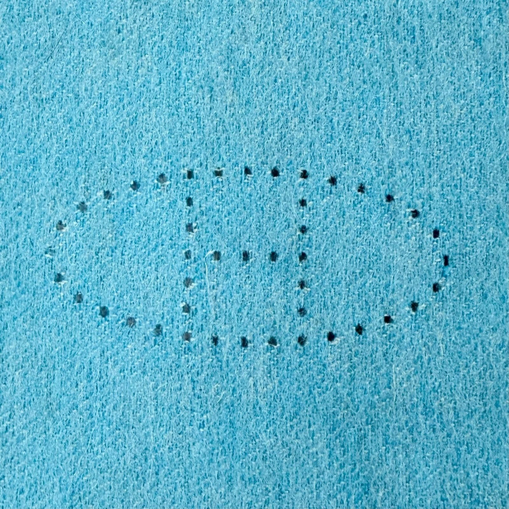 Hermes Cashmere 100% Blue Turquoise Evelyne Logo Fringe Bicolor Scarf — view 6