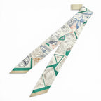 Hermes le Philateliste du Faubourg Enthusiast Silk 100% Scarf Green Recommended — view 3