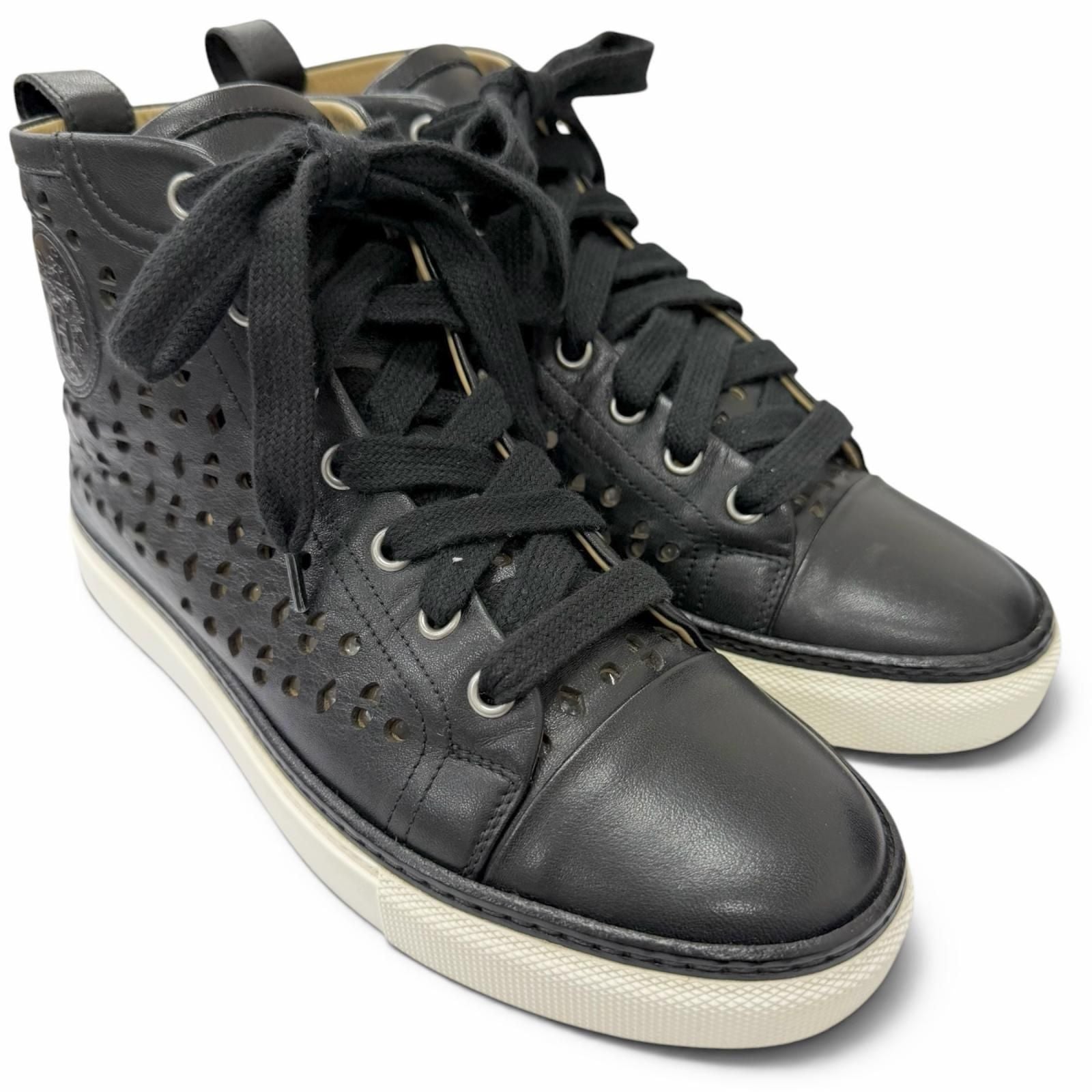 Hermes Jimi Leather Perforated Sneaker — view 2