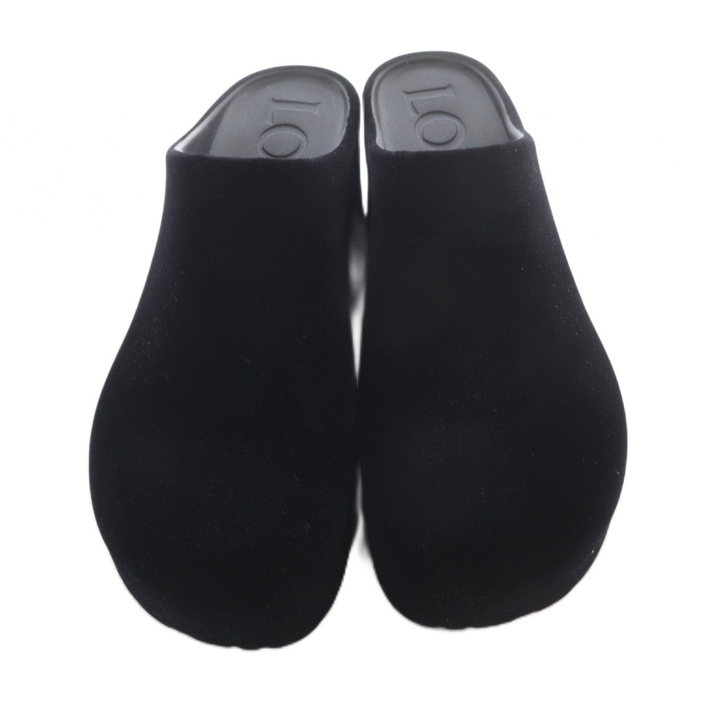 Loewe Terra Terraform Velour Clog Sandals 39 Black — view 3