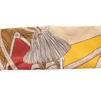 Hermes Zouaves Et Dragons and Silk Scarf Orange Yellow White All Over Pattern RI — view 5