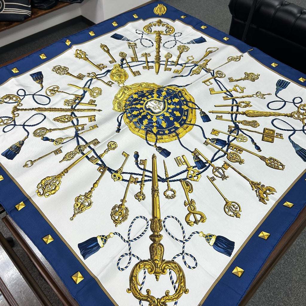 Hermes Key Motif Silk Scarf