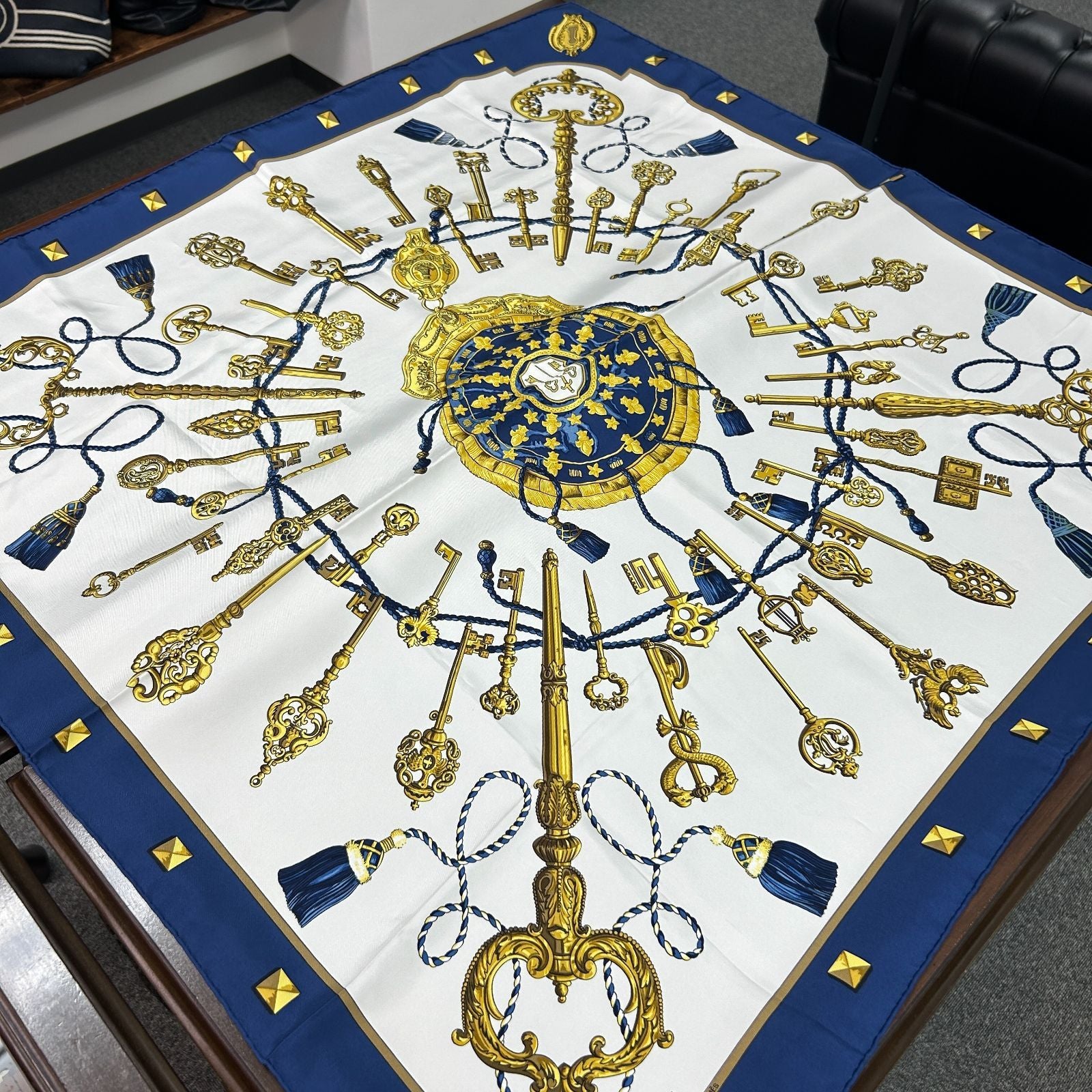 Hermes Key Motif Silk Scarf