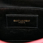 Saint Laurent Stitch YSL Logo Crossbody Chain Shoulder Bag Pink Leather — view 8