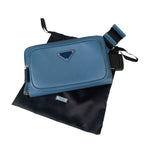 Prada Belt Bag Triangle Logo Bag Blue Saffiano Shoulder Mark Silver — view 9