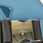 Prada Belt Bag Triangle Logo Bag Blue Saffiano Shoulder Mark Silver — view 6