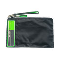 Prada Clutch Pouch Black Emerald Nylon Rubber Leather