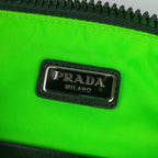 Prada Clutch Pouch Black Emerald Nylon Rubber Leather — view 8