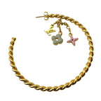 Louis Vuitton Earrings Hoop Pink Heart Flower Cadena Cles All Sweet Monogram — view 3