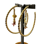 Louis Vuitton Earrings Hoop Pink Heart Flower Cadena Cles All Sweet Monogram — view 6