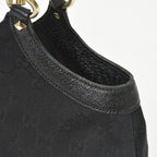 Gucci Bamboo Hand Bag Handbag GG Canvas Black Gold — view 7